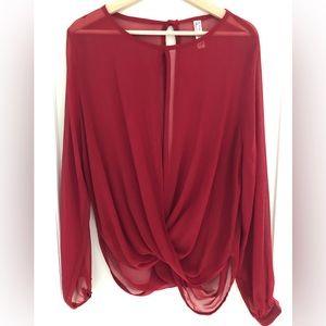 NWOT Milk & Honey sheer long sleeve blouse